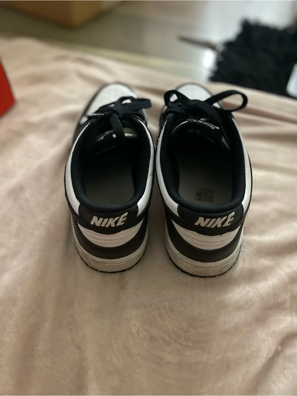 Nike Black and White Dunk-Style Low Top Sneakers